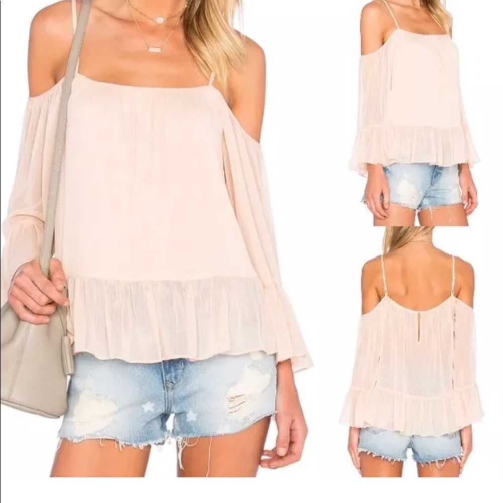 Lovers + Friends cold shoulder blouse SZ XS